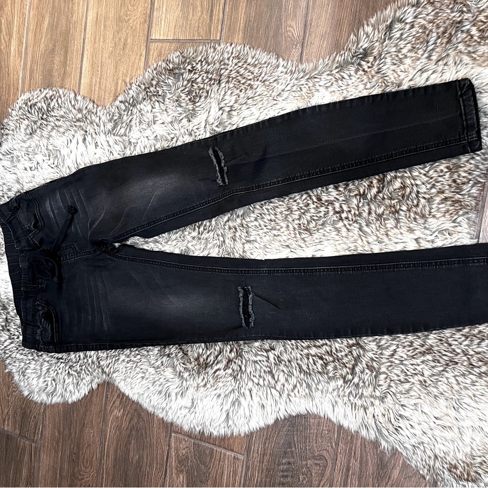Black Denim Joggers